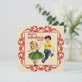 ヴィンテージバレンタインデー初恋の男の子と女の子 シーズンカード (スタンド正面)