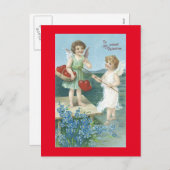 ヴィンテージバレンタインデー収集ハート シーズンポストカード (正面/裏面)