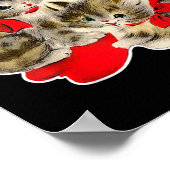 ヴィンテージバレンタインデー猫子猫キッテンレトロヴァル ポスター (角)