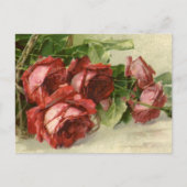 ヴィンテージバレンタインデー紅薔薇 シーズンポストカード (正面)