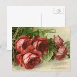ヴィンテージバレンタインデー紅薔薇 シーズンポストカード