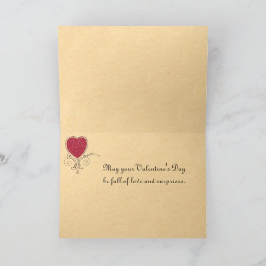 ヴィンテージバレンタインデー運遠くにの愛のカード シーズンカード (内部)