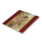 ヴィンテージバレンタインデー、かわいいチェルブスはしご タイル (側面)