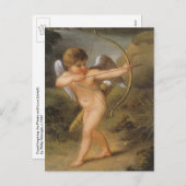 ヴィンテージバレンタインデー、キューピッド(弓と矢) シーズンポストカード (正面/裏面)