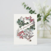 ヴィンテージバレンタインデー，クローバーと花 シーズンポストカード (スタンド正面)