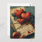 ヴィンテージバレンタインデー ポストカード (正面/裏面)