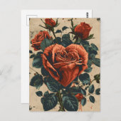 ヴィンテージバレンタインデー ポストカード (正面/裏面)