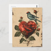 ヴィンテージバレンタインデー ポストカード (正面/裏面)