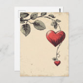 ヴィンテージバレンタインデー ポストカード (正面/裏面)