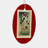 ヴィンテージバレンタインデー,マグネット付きケルブハート セラミックオーナメント (右)