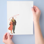 ヴィンテージバレンタインデー、ロマンチックな浮きハート チラシ (手)