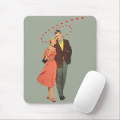 ヴィンテージバレンタインデー、ロマンチックな浮きハート マウスパッド (マウス)