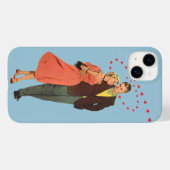 ヴィンテージバレンタインデー、ロマンチックな浮きハート Case-Mate iPhoneケース (裏面 (横))