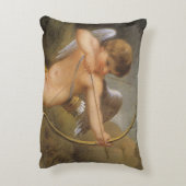 ヴィンテージバレンタインデー、弓矢でキューピッド アクセントクッション (裏面(縦))