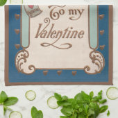 ヴィンテージバレンタインデー， Cherub with Love Letters キッチンタオル (折り畳み)