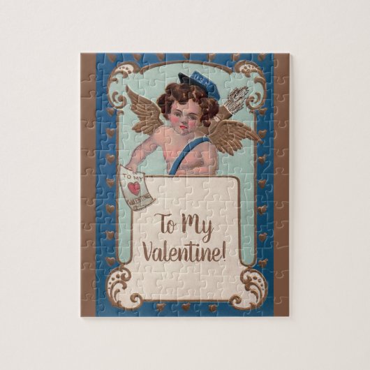 ヴィンテージバレンタインデー, Cherub with Love Letters ジグソーパズル (縦)
