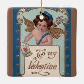 ヴィンテージバレンタインデー, Cherub with Love Letters セラミックオーナメント (裏面)