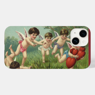 ヴィンテージバレンタインデーCherubs with Loveハート Case-Mate iPhone 14ケース
