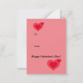 ヴィンテージバレンタインハートリースとガールクラスルーム ノートカード (裏面)