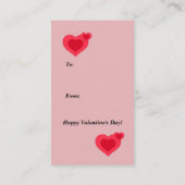 ヴィンテージバレンタインハートリースウィズガールレトロ 名刺 (裏面)