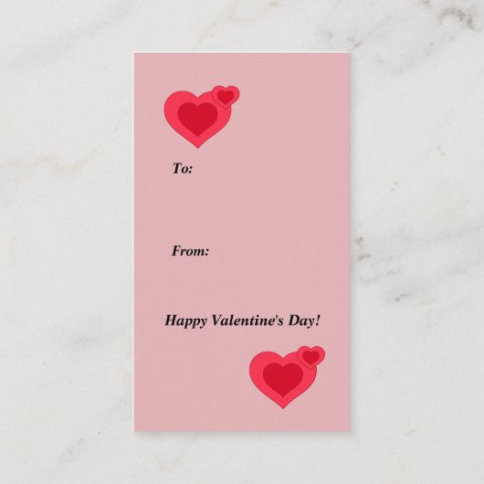 ヴィンテージバレンタインハートリースウィズガールレトロ 名刺 (裏面)