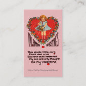 ヴィンテージバレンタインハートリースウィズガールレトロ 名刺 (正面)