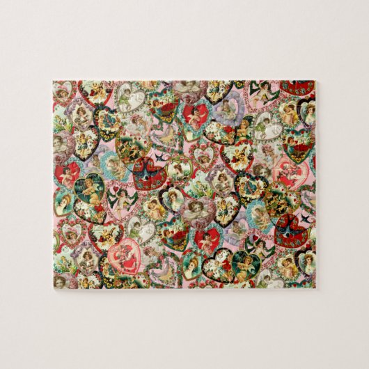 ヴィンテージバレンタインハート ジグソーパズル (横)