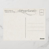 ヴィンテージバレンタインハート、リボン&蝶 箔シーズンポストカード (裏面)