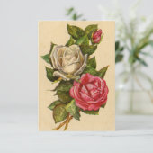 ヴィンテージバレンタインバラホリデーポストカード サンキューカード (スタンド正面)