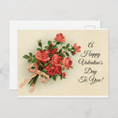 ヴィンテージバレンタインバラ シーズンポストカード (正面/裏面)