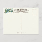 ヴィンテージバレンタインバードと忘れ私ノー シーズンポストカード (裏面)