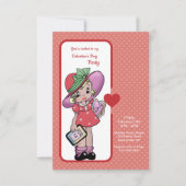 ヴィンテージバレンタインパーティの招待状 招待状 (正面)