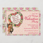 ヴィンテージバレンタインパーティの招待状 招待状 (正面/裏面)