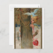 ヴィンテージバレンタインピーキングケルブ シーズンポストカード (正面/裏面)