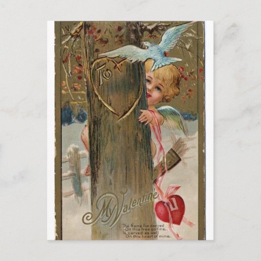 ヴィンテージバレンタインピーキングケルブ シーズンポストカード (正面)