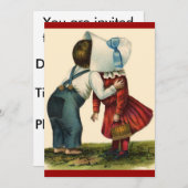 ヴィンテージバレンタインファーストキスデー 招待状 (正面/裏面)