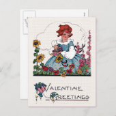 ヴィンテージバレンタインフラワーガーデンカード シーズンポストカード (正面/裏面)