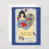 ヴィンテージバレンタインブルーバード シーズンポストカード (正面/裏面)