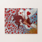 ヴィンテージバレンタインラブハート妖精 ジグソーパズル (横)