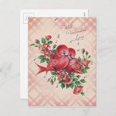 ヴィンテージバレンタインラブバード シーズンポストカード (正面/裏面)
