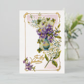 ヴィンテージバレンタインリリーとヴィオレット 箔シーズンカード (立ち正面)