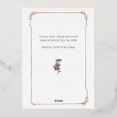 ヴィンテージバレンタインリリーとヴィオレット 箔シーズンカード (裏面)