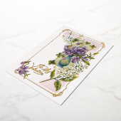 ヴィンテージバレンタインリリーとヴィオレット 箔シーズンカード (回転した状態)