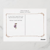 ヴィンテージバレンタインリリーとヴィオレット 箔シーズンポストカード (裏面)