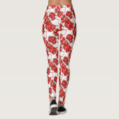 ヴィンテージバレンタインレッドキャットホワイトハートかわいい恋 レギンス (裏面)