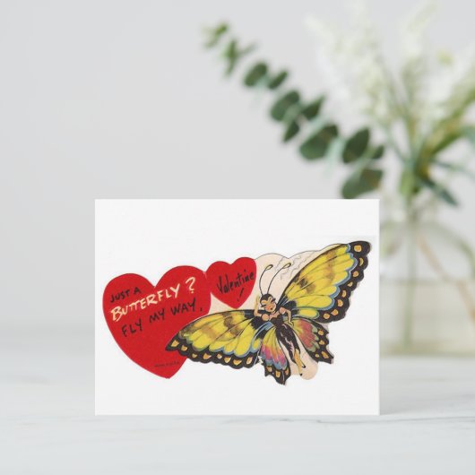 ヴィンテージバレンタインレディバタフライハート シーズンポストカード (スタンド正面)