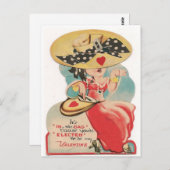 ヴィンテージバレンタインレディ（ビッグハットポストカード付） ポストカード (正面/裏面)