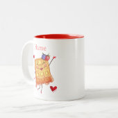 ヴィンテージバレンタインレトロワッフルキャラクター ツートーンマグカップ (正面左)