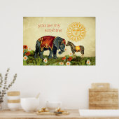 ヴィンテージバレンタイン動物インラブコラージュ ポスター (キッチン)