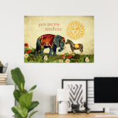 ヴィンテージバレンタイン動物インラブコラージュ ポスター (ホームオフィス)